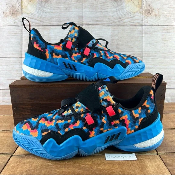 Adidas Trae Young 1 Pixel Basketball Shoes Black Blue GY0289 Men\'s Size 12 NWT adidas | Shoes | Adidas Trae Young Pixel Basketball Shoes  main image 3